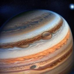 jupiter as a 7 layer cake, jupiter, neptune, atmosphere, hyperrealistic, photogenic, extremely detailed, breathtaking, digital illustration