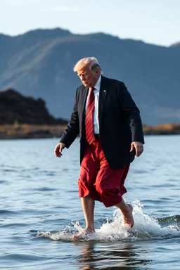 donald trump walking on water like jesus