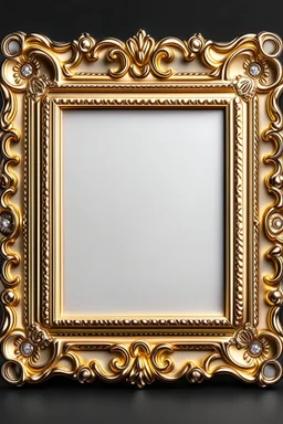 rectangular gold delicate art nouveau picture frame