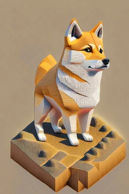 pioneer shiba inu close face matrix isometric hills with doge coin smbol