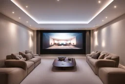 dedicated home cinema room with LED lighting in the walls make sure the room is completely symmetrical