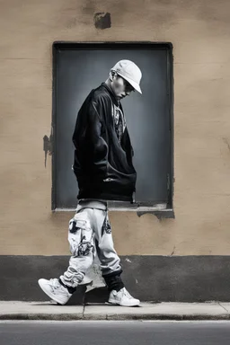 doing nothing probably, that's the Banksy, The Eminem