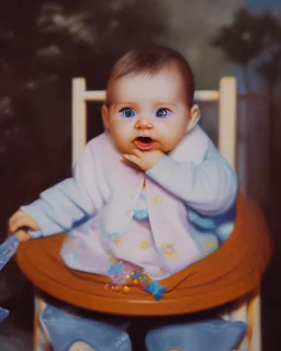a baby in a colorful setting, disney style