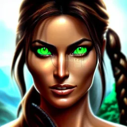 ultra detailed fullbody portrait of busty beautiful Lara Croft, extremely detailed digital painting, intrincate, extremely detailed smiling face,crystal clear Big Green eyes, in the style of Ohrai Noriyoshi and robert e howard and pablo oliveira and Ken Kelley and Keith Parkinson,mystical colors,perfectly centered image, perfect composition, rim light, beautiful lighting,8k, stunning scene, raytracing