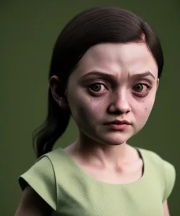 Arya stark toddler, full body, soft skin, dramatic lighting, hyper realistic