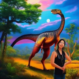 😮🦕🦕🦕🎎😧 Full body portrait, painting, medium shot lady style of 😵‍💫