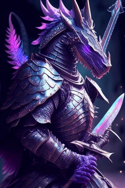 Magical dragon in armor