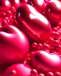 in love, crazy 3d render, glossy textures, pink colors, 4k, photorealistic