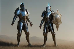 shining medieval knight armor pieces, majestic, great pose, realistic, detailed, metallic, digital painting, Unreal Engine 5