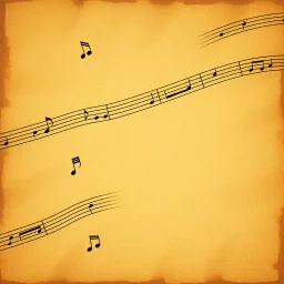 Wavy Mini Rustic Grunge Textured Musical Notes Background.