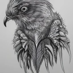 Beautiful Mutant hawk, ultra detailed, psychedelic, sketched, pencil