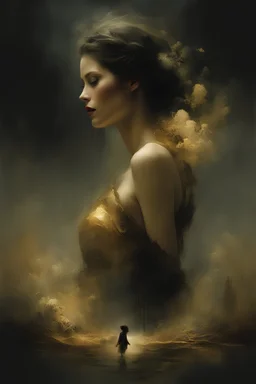 Digital artwork embodying the essence of infinite love viminimalistic approach, influenced by Luis Miranda, Jeremy Mann, Jeffrey Catherine Jones, blends conceptual art with elements of painting and illustration, somber tones, fragmentedsuals, shadow play, diffuse textures, abstract forms, digital painting, high conceptuality, palette inspired by Jeffrey Catherine Jones, golden ratio composition, ultra fine detail, cinematic lighting.