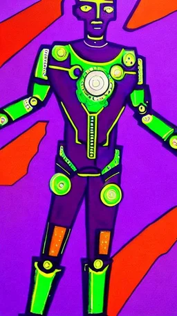 cyborg man, super ,nion ,purple, extremely beautiful art, cosmic, highly creative, rich colors, amazing details