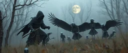 ninja necromancer in the wild, raising raven skeleton babies
