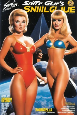 SNIFFIN’ GLUE magazine high res photo cover by Brion Gysin: special Star Trek Saurian Brandy ; guest star : Barbarella in Star Trek undies as the egerie of the brandy brand