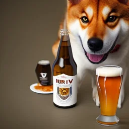 shiba inu drinking beer in germany