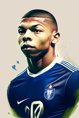 Kylian Mbappe French soccer player Carton 2d