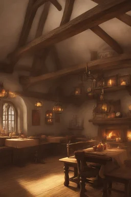 Warm and cozy medieval tavern