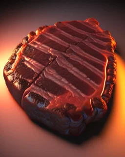 Ribeye. Realistic photo. HD. Glowing. 3d style