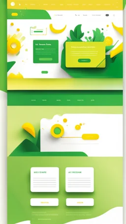 simple art style that show webiste's home page use bright green and yellow