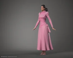 cool lady in pink dress