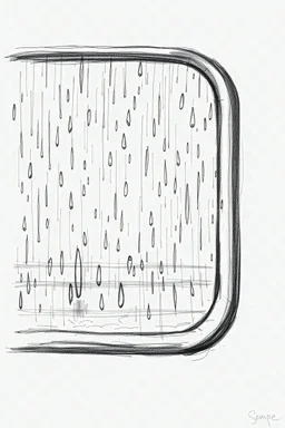 Dessin de sempe, Gouttes de pluie, vitre de train