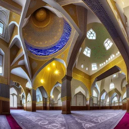 Islamic mosque, hdr, uhd, 8k, dof, center camera, perspective view, pivot on triumph, by paul meijering