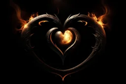 flaming heart on top of three crescent moons