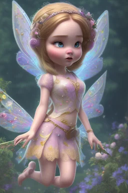 Fat and happy fairy in Forrest background. Style should be like the movie " up"