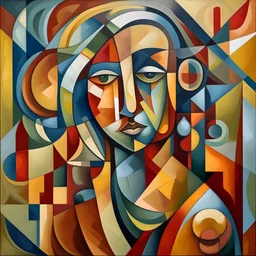 kubism målning av ai som målar en tavla