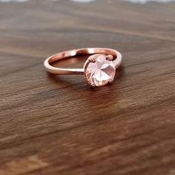 delicate thin ring with tiny diamonds and morganite, rose gold, thin ring