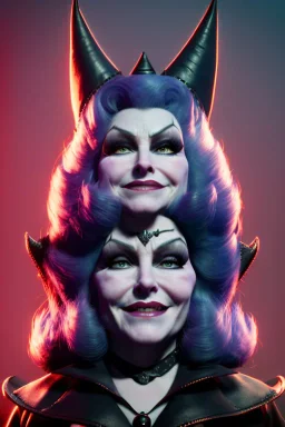 Mae West as evil queen in black leather, leather, busty, cleavage, angry, stern look. character design by cory loftis, fenghua zhong, ryohei hase, ismail inceoglu and ruan jia. unreal engine 5, artistic lighting, highly detailed, photorealistic, fantasy