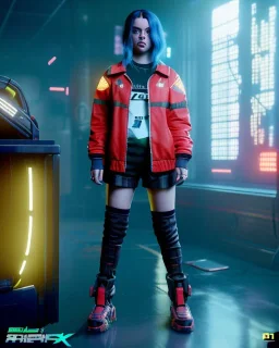 Billie Eilish, in stockings, cyberpunk2077