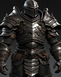 Steel and leather armor on a strong commander