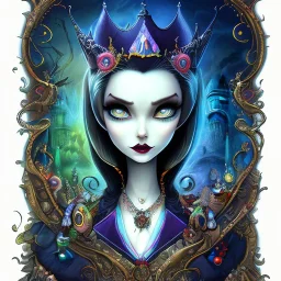 extrem tim burton style and disney style of the evil stepsisters, sharp focus, beautiful eyes