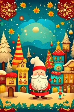 Create me a Christmas postcard without text as machanic school