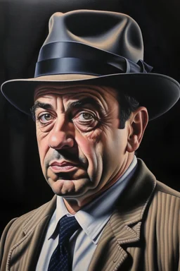 Gangster portrait oil painting