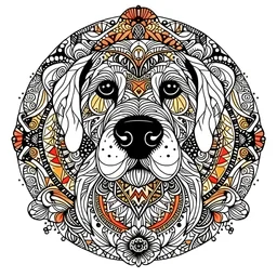 Funny dog mandala Lover white background