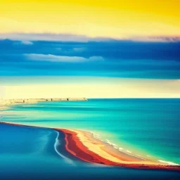 fullbody Drawing of 'beutiful beach, clouds, lighthouse,sunny day',intricate detail,andrea bonelli,Kilian Eng,Ohrai,evan lee,Aleksandr Sidelnikov,KyuYong Eom,three quarters frontal aerial view,toned colors,16k