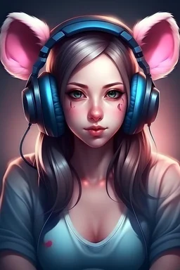 fantasy gamer girl with ears