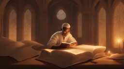 The image portrays an atmosphere of tranquility and focus, with an individual reading a book in a serene and comfortable setting. It reflects the spirit of self-improvement and personal growth, as the person appears engrossed in exploring inspiring content that contributes to their personal development and knowledge acquisition. The appropriate lighting and intricate details enhance a positive and motivating ambiance for learning and advancement.