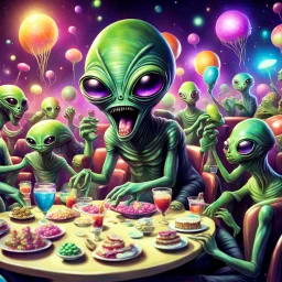 The invading aliens are party animals!