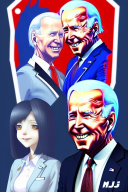 Joe Biden with an anime girl