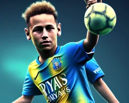 neymar as a child, 3d art, portrait, 8k resolution