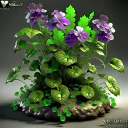 Realistic fantasy C02 violet plant