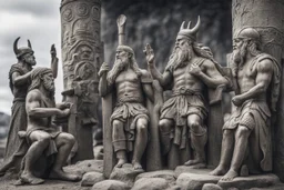 viking people worshipping statues and idols