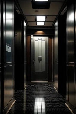 A person forget the elevator door open and leaves