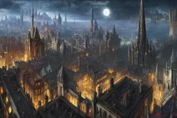 Gothic city hyper detailed, fe,fantasy art