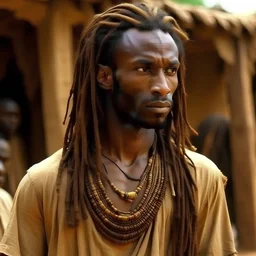 Make a skinny middle eastern man with african features and super long black and brown hair with furnished bronze skin make him look like he’s from the tribe of Judah make his hair go down his back with natural occurring locs