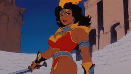 [Ralph Bakshi's Fire and Ice (1983): american gladiator] Blaze. Sha-ri Pendleton in the coliseum (Rome AD 80)